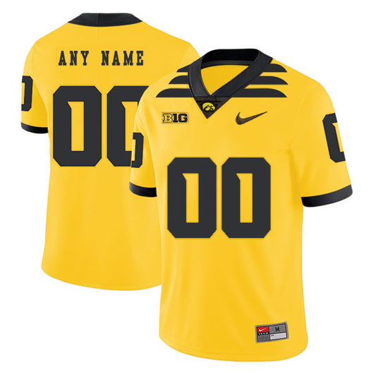 Custom Iowa Hawkeyes Jersey Name and Number College NCAA Football Yellow