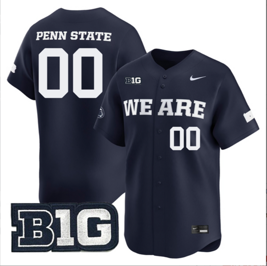 Custom Penn State Nittany Lions Baseball Navy Limited Jersey Stitched B1G Patch