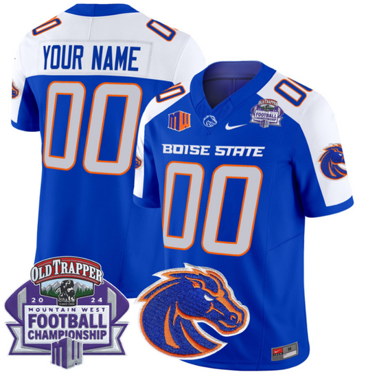 Custom Boise State Broncos Jersey 2024 Championship Patch Royal Alternate