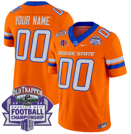 Custom Boise State Broncos Jersey 2024 Championship Patch Orange