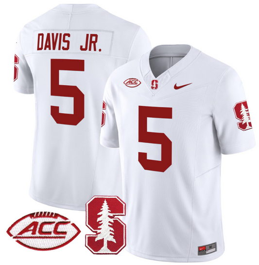 Chris Davis Jr Jersey #5 Stanford Cardinal Vapor Limited College Football Stitched White