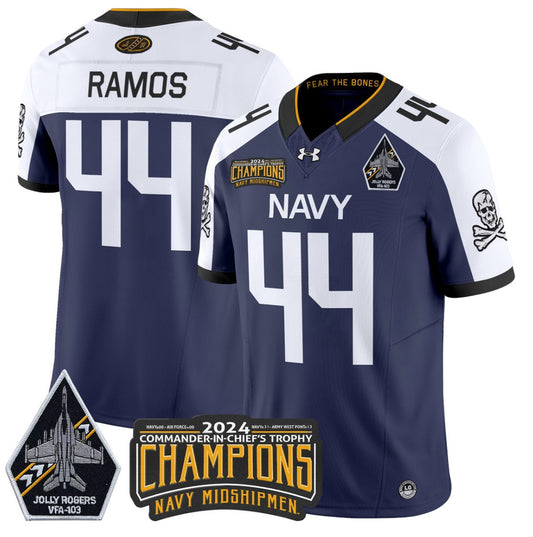 Colin Ramos Jersey #44 Navy Midshipmen Commander-in-chief's Trophy Navy Alternate
