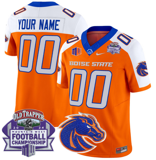 Custom Boise State Broncos Jersey 2024 Championship Patch Orange Alternate