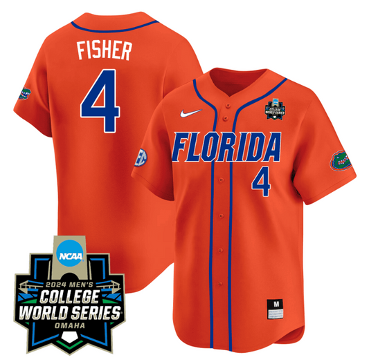 Cade Jersey #4 Florida Gators 2024 College World Series Vapor Premier Limited NCAA Baseball Stitched Florida Orange