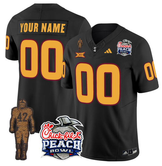 Custom Sun Devils Pat Tillman Jersey Name, Number Peach Bowl Patch Black