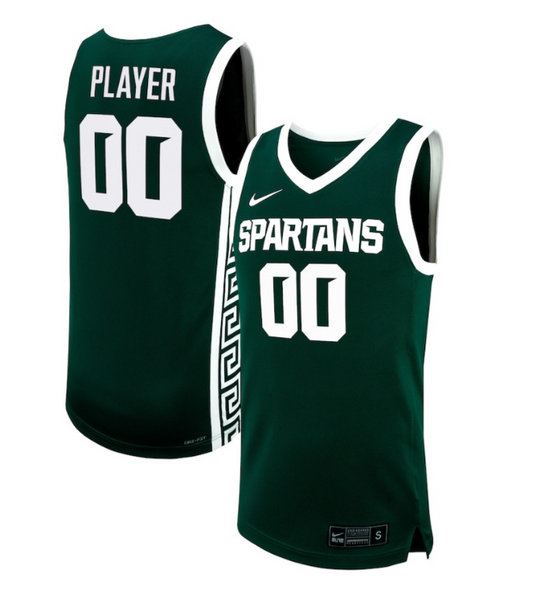 Custom Michigan State Spartans Jersey Name, Number NIL Basketball Green