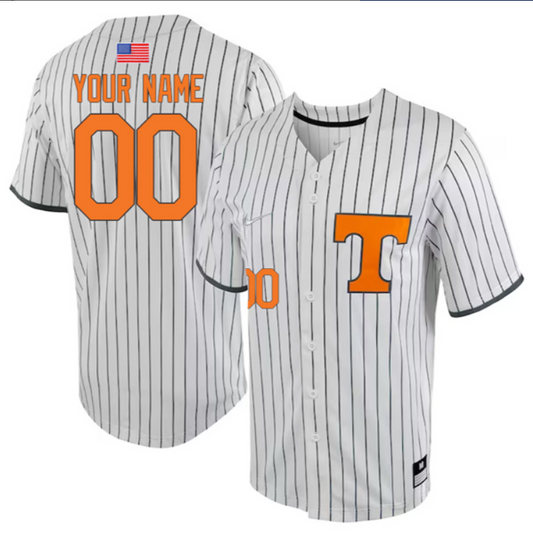 Custom Tennessee Volunteers Jersey College Baseball Stitched Pinstripe