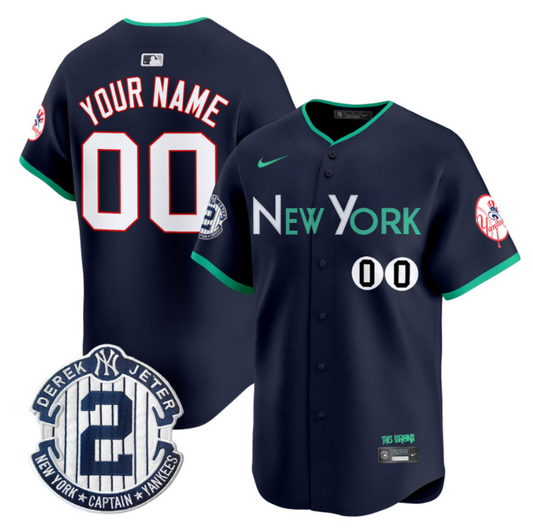 Custom New York Yankees Jersey City Connect Vapor Premier Limited Stitched Navy