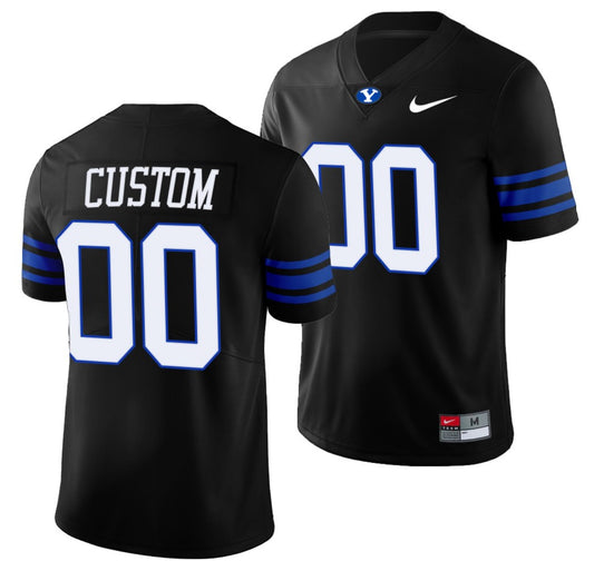 Custom BYU Cougars Jersey Name and Number NCAA College Football 2022 Shamrock Series Black