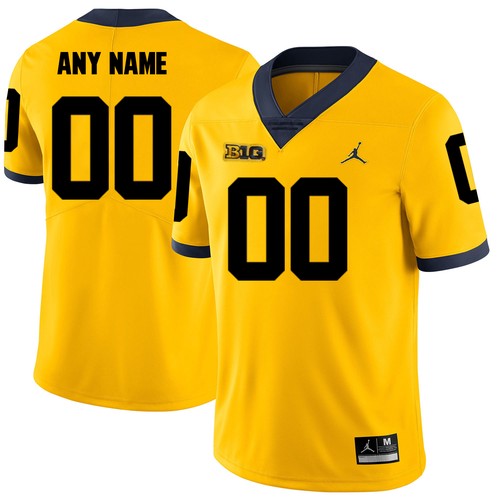Custom Michigan Wolverines Jersey Name and Number NCAA College Football Yellow