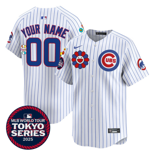 Custom Chicago Cubs JerseyTokyo Series 2025 Vapor Premier Limited Stitched Pinstripe