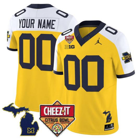 Custom Michigan Wolverines Jersey 2025 Cheez-It Citrus Bowl Stitched