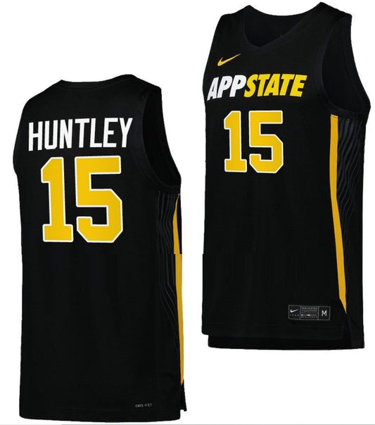CJ Huntley Jersey Appalachian State Mountaineers College Basketball Black #15