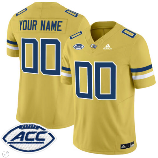 Custom Georgia Tech Yellow Jackets Jersey Name and Number Vapor Limited Football Gold