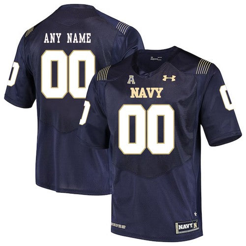 Custom Navy Midshipmen Jersey Name and Number NCAA College Football Navy Blue