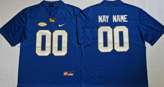 Custom Pittsburgh Panthers Jersey Name and Number NCAA College Football Blue