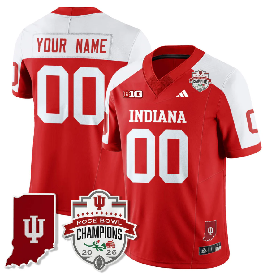 Custom Indiana Hoosiers Jersey 2026 Rose Bowl Champions Patch Stitched