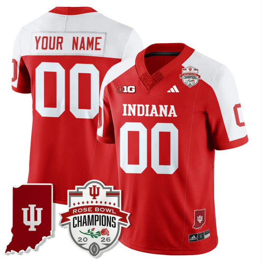 Custom Indiana Hoosiers Jersey 2026 Rose Bowl Champions Patch Stitched