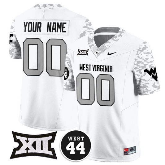 Custom West Virginia Mountaineers Jersey Name and Number 2024 Vapor Limited Football Honor Jerry West Stitched White