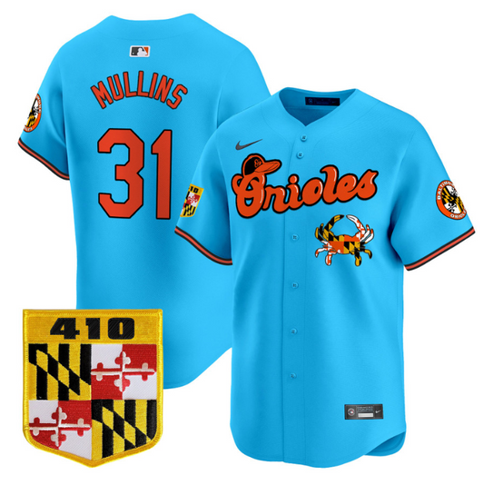 Cedric Mullins Jersey #31 Baltimore Orioles 410 & Chesapeake Crab Patch Limited Stitched Light Blue