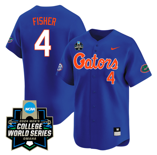 Cade Jersey #4 Florida Gators 2024 College World Series Vapor Premier Limited NCAA Baseball Stitched Gators Blue