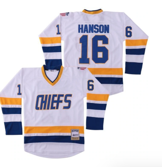 Charleston Chiefs #16 Hanson Brothers Slapshot White Hockey Jersey
