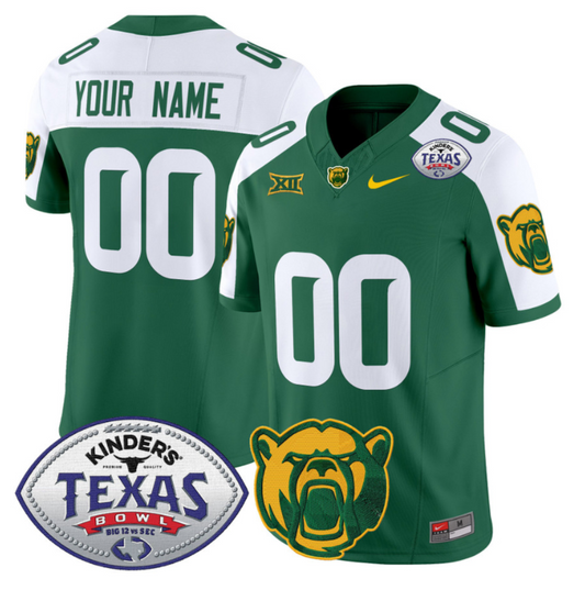 Custom Baylor Bears Jersey 2024 Texas Bowl Patch Football Stitched Green Alternate