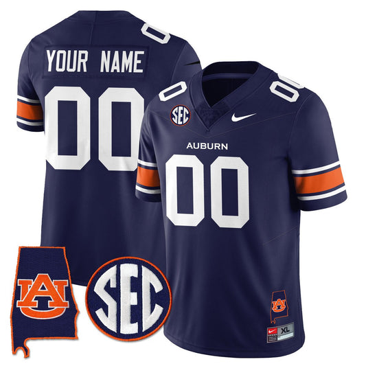 Custom Auburn Tigers Jersey Name, Number Alabama Patch Vapor Stitched Navy