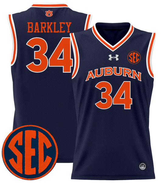 Charles Barkley Jersey #34 Auburn Tigers 2024 Lightweight Basketball Navy