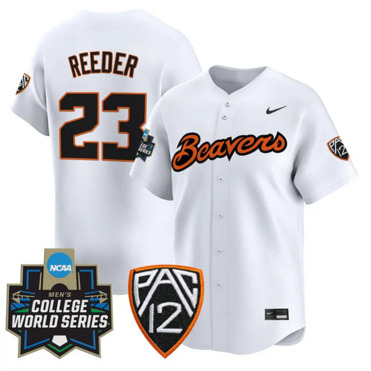Canon Reeder Jersey #23 Oregon State Beavers 2025 World Series Stitched White