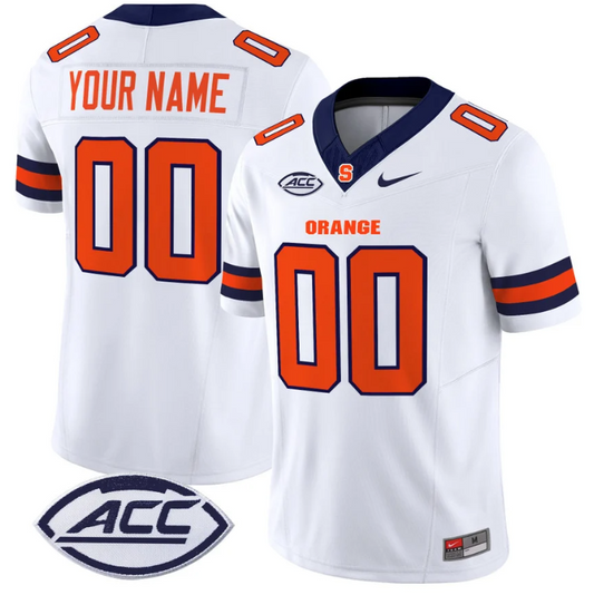 Custom Syracuse Orange Jersey Name and Number Vapor Limited College Football  White
