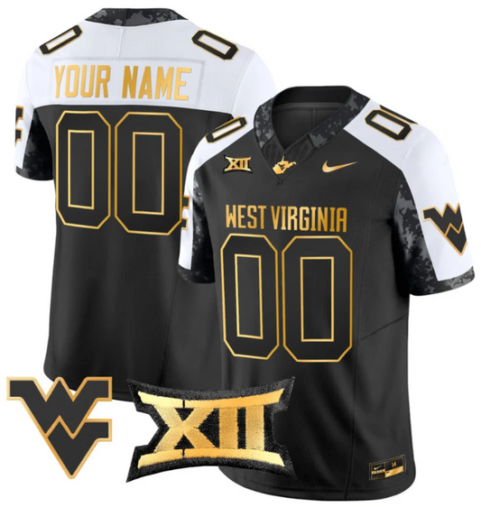 Custom West Virginia Mountaineers Jersey Name, Number Gold Vapor Football Alternate