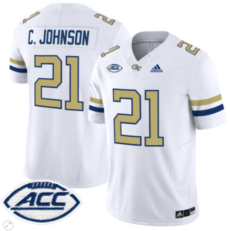 Calvin Johnson Jersey #21 Georgia Tech Yellow Jackets Vapor Limited Football White