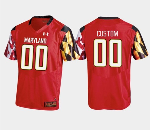 Custom Maryland Terrapins Jersey Name and Number NCAA College Football Under Armour Red