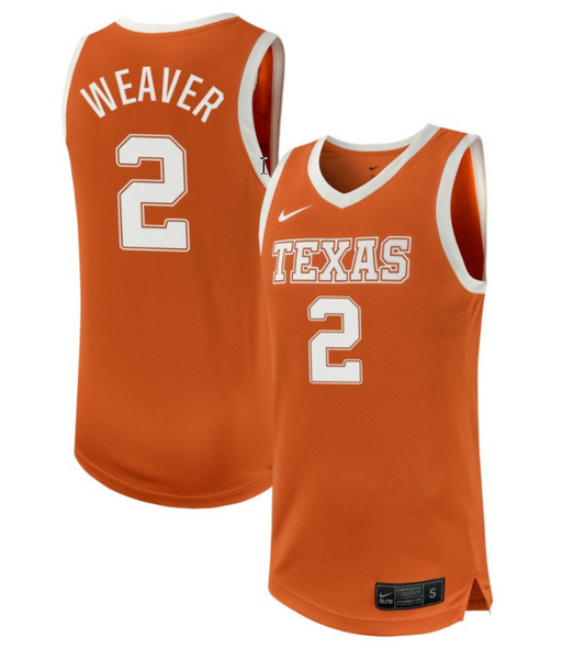 Chendall Weaver Jersey #2 Texas Longhorns NIL Basketball Texas Orange