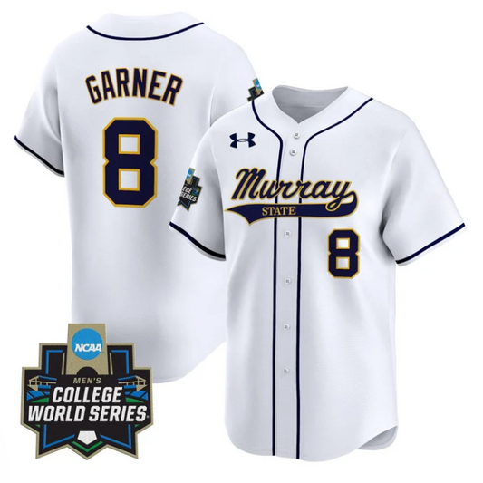 Carson Garner Jersey #8 Murray State Racers 2025 World Series Stitched White