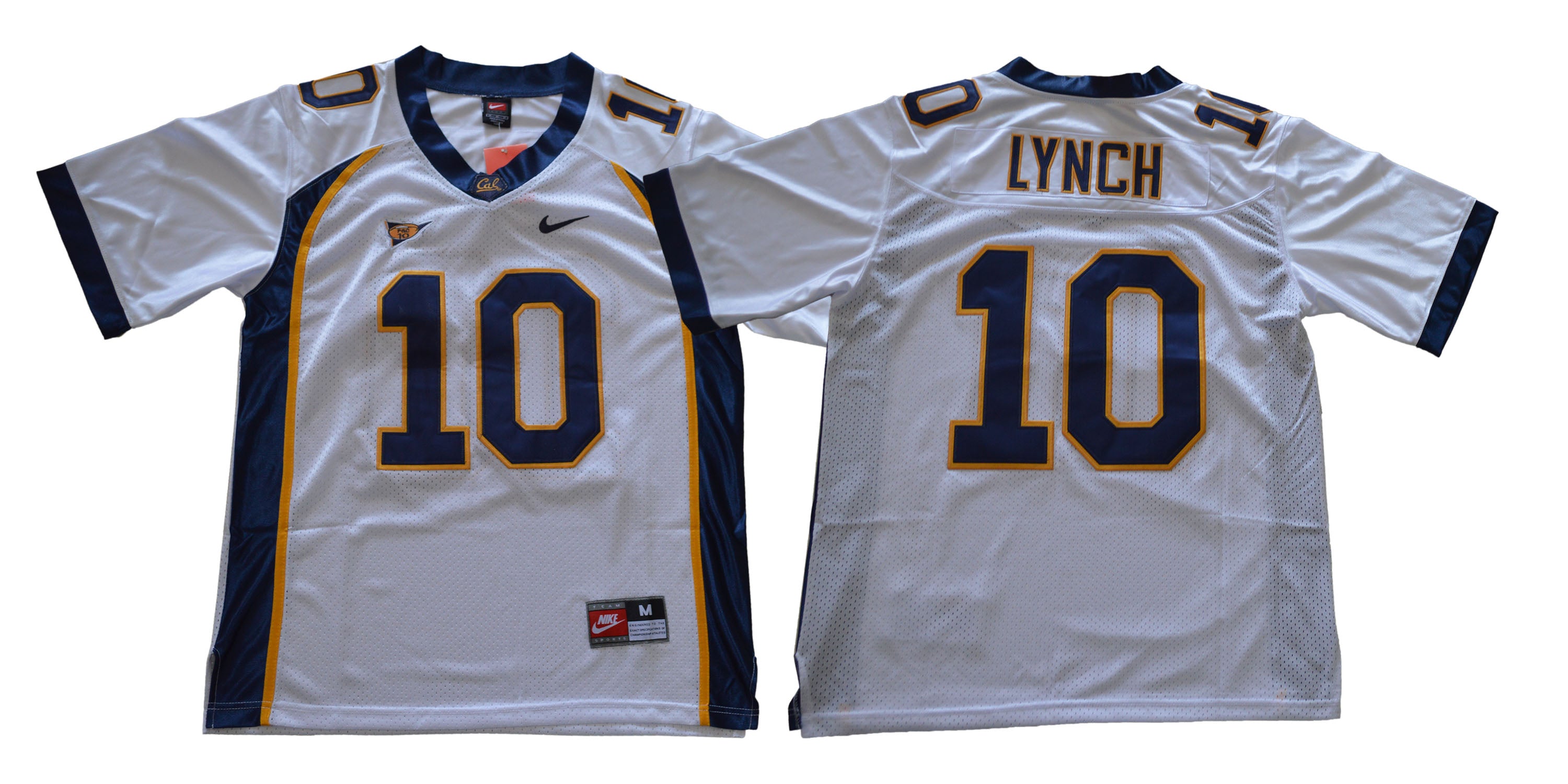 California Golden Bears #10 Marshawn Lynch Football Jersey White With Patch