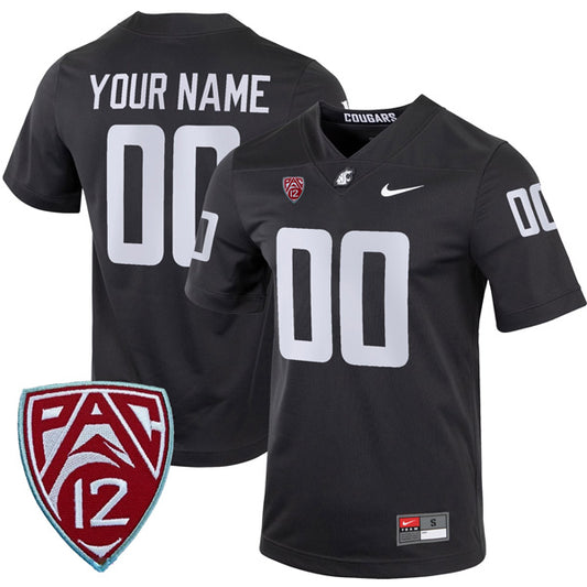Custom Washington State Cougars Jersey Name and Number College Football Charcoal Alternate Game – All Stitched