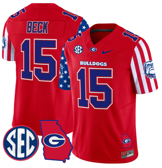Carson Beck Jersey #15 Georgia Bulldogs American Style Vapor Limited Football Stitched Red