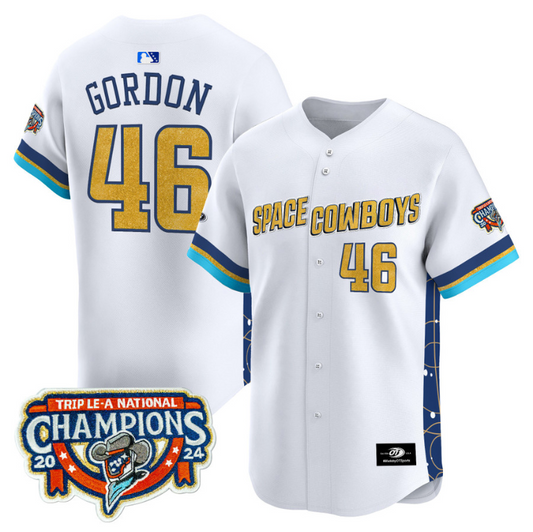 Colton Gordon Jersey #46 Sugar Land Space Cowboys Championship Patch Vapor Premier Limited Stitched