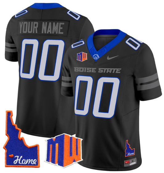 Custom Boise State Broncos Jersey Name, Number Home Patch Vapor Football Black