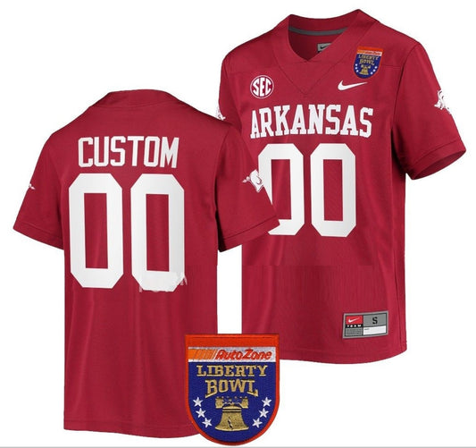 Custom Arkansas Razorbacks Jersey Name and Number NCAA College Football 2022 Liberty Bowl
