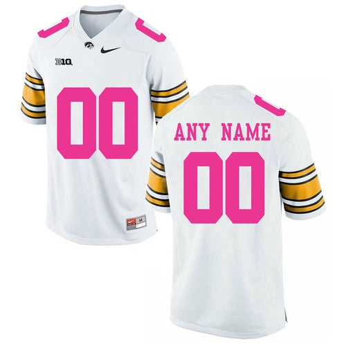 Custom Iowa Hawkeyes Jersey Name and Number College NCAA Football Pink White