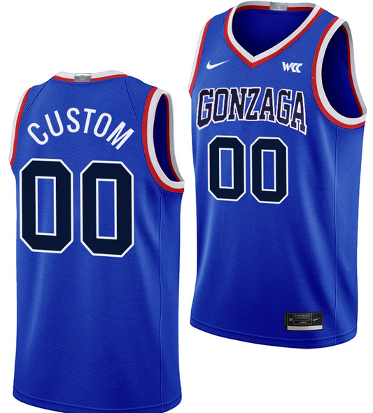 Custom Gonzaga Bulldogs Jersey Name and Number Throwback Basketball uniform 2023-24 Blue