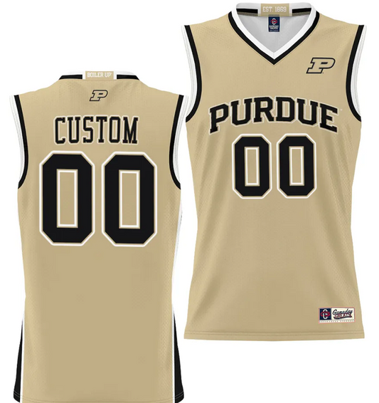 Custom Purdue Boilermakers Jersey Name and Number NIL College Basketball Lightweight Gold