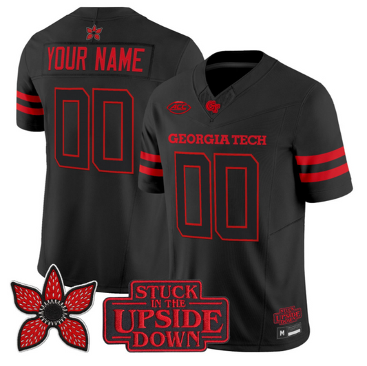 Custom Georgia Tech Yellow Jackets Jersey Stranger Things Edition Vapor Stitched