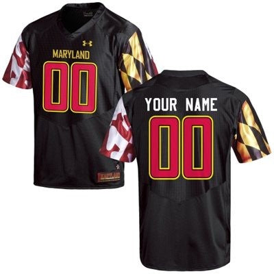 Custom Maryland Terrapins Jersey Name and Number NCAA College Football Black