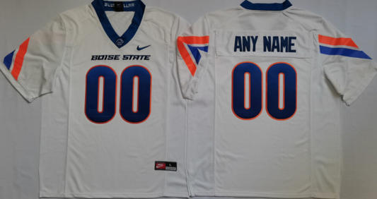 Custom Boise State Broncos Jersey Name and Number NCAA College Football White