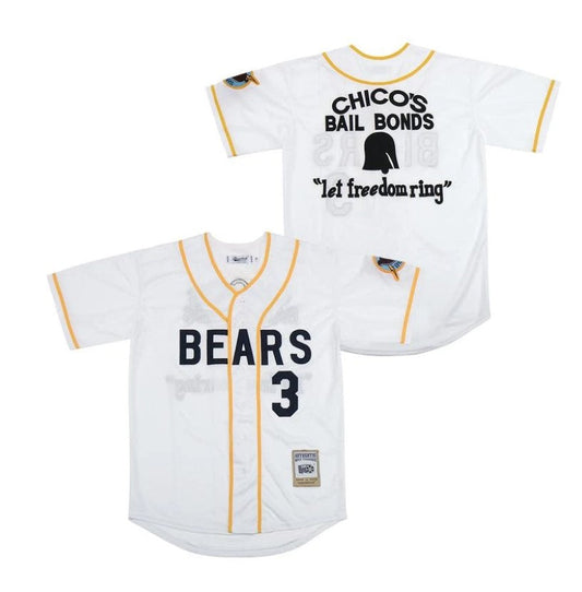 Chico Bail Bonds Bad News Bears Baseball Jersey White