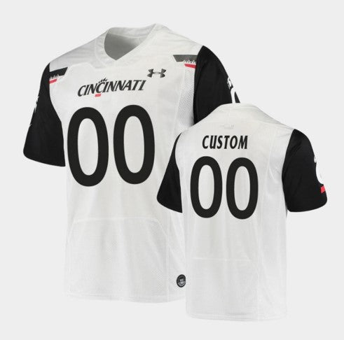 Custom Cincinnati Bearcats Jersey Name and Number NCAA College Football White Under Armour Replica